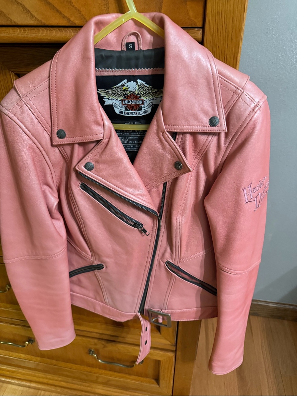 Harley-Davidson Women's Pink Leather Biker Jacket